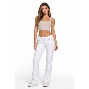 Bebe Decoded White Low Rise Flare Jeans Women’s Size 9 34x27.5